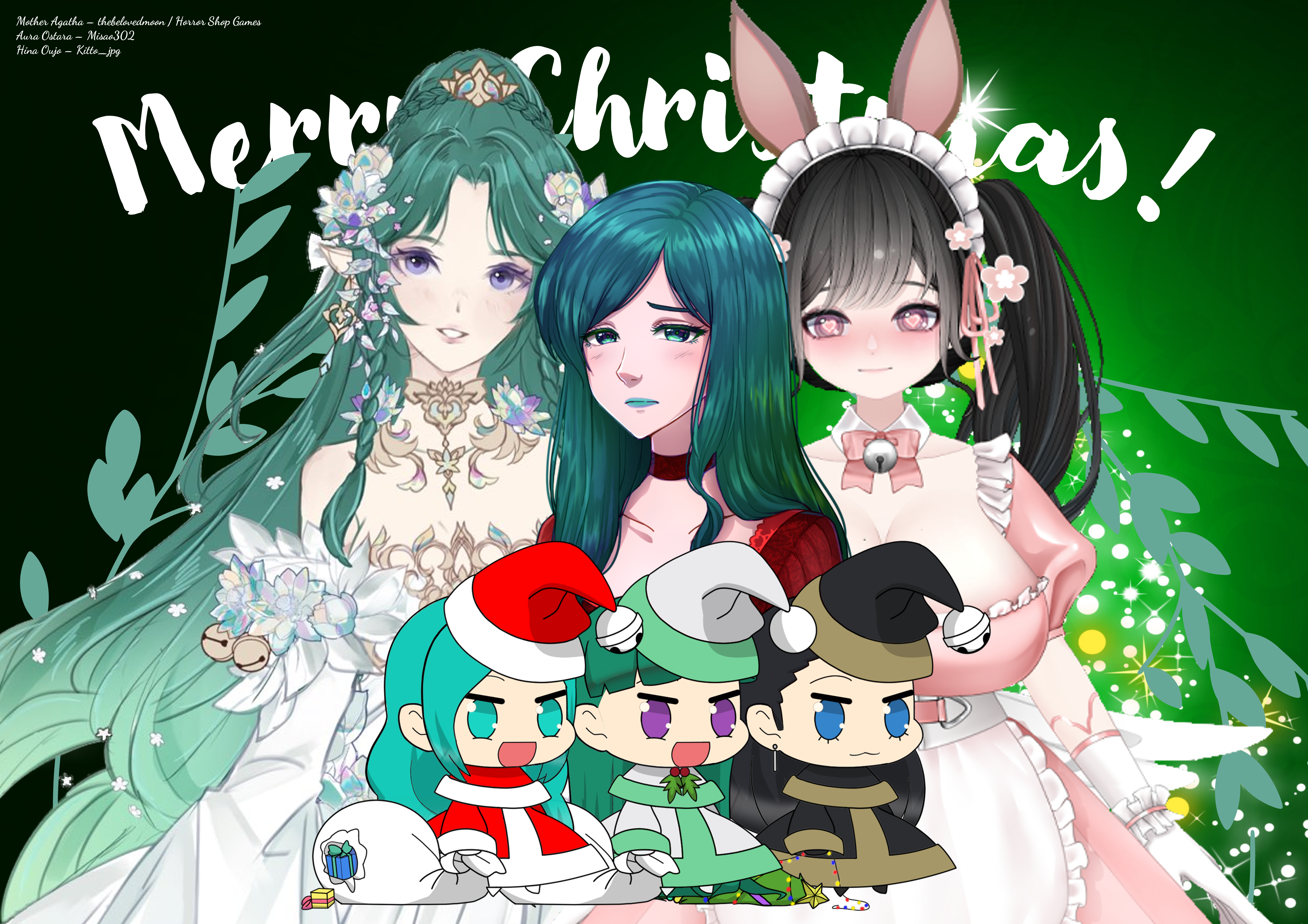 Merry Christmas from Mother Agatha, Aura Ostara, Hina Oujo